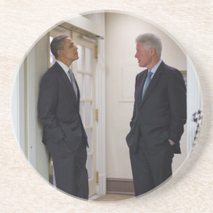 Posavasos De Arenisca Presidentes Barack Obama y Bill Clinton