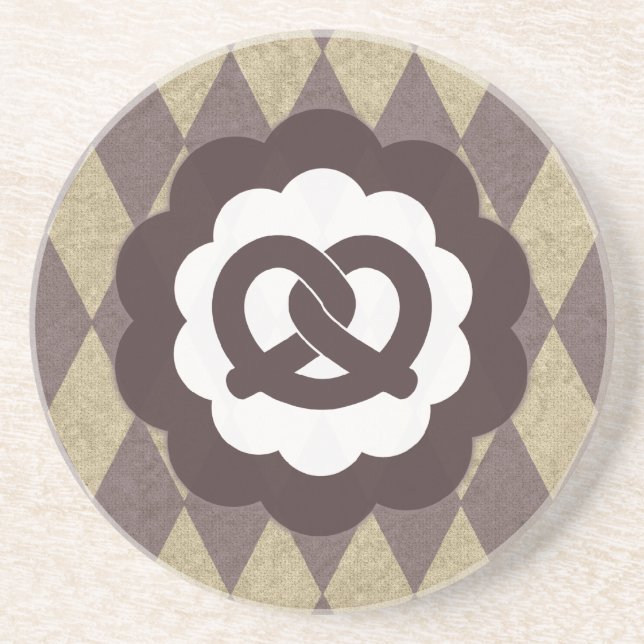 Posavasos De Arenisca pretzel vintage (Frente)