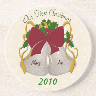 Posavasos De Arenisca Primeros Bodas de Navidad Bells Coasters
