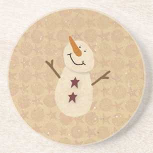 Posavasos De Arenisca Primitiva montaña cueva de Snowman