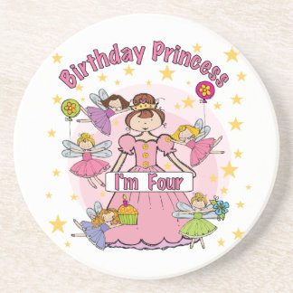 Posavasos De Arenisca Princesa de cumpleaños soy Cuatro camisetas y rega
