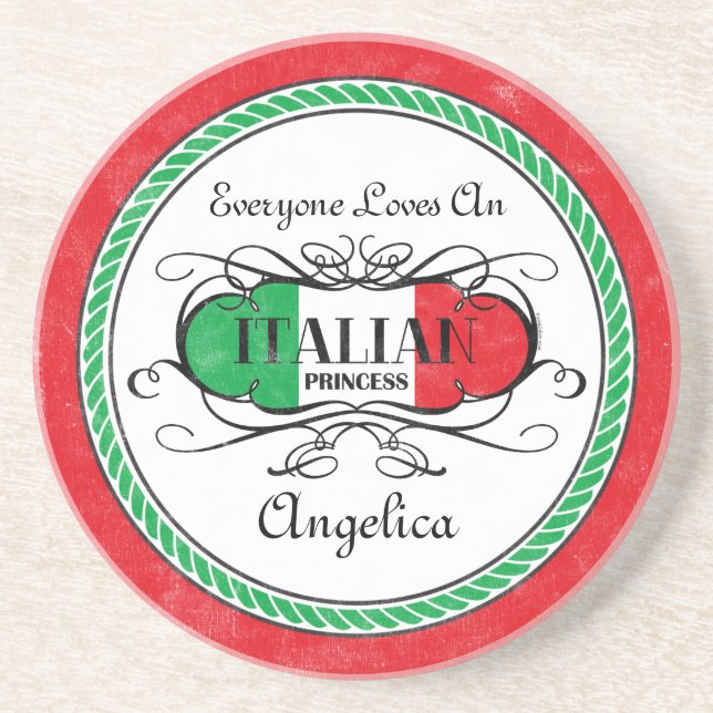 Posavasos De Arenisca Princesa italiana Personalized Coaster (Frente)
