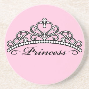 Posavasos De Arenisca Princesa Tiara Coaster (fondo rosado)