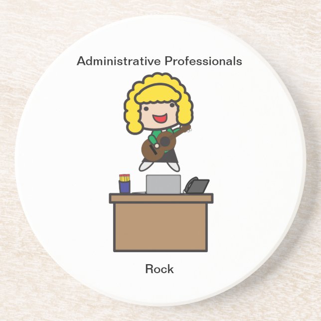Posavasos De Arenisca Profesionales administrativos Rock (rubio) (Frente)