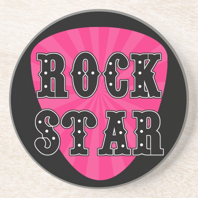 Posavasos De Arenisca Púa de guitarra Estrella de Rock (Frente)