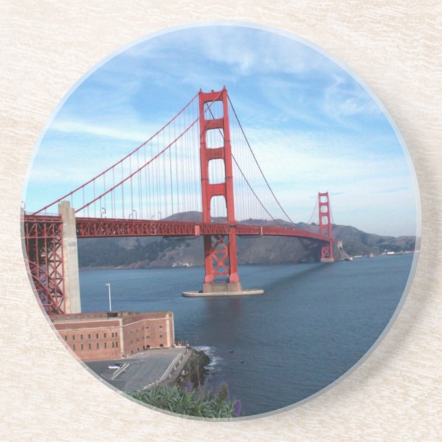 Posavasos De Arenisca Puente de la bahía de San Francisco (Frente)