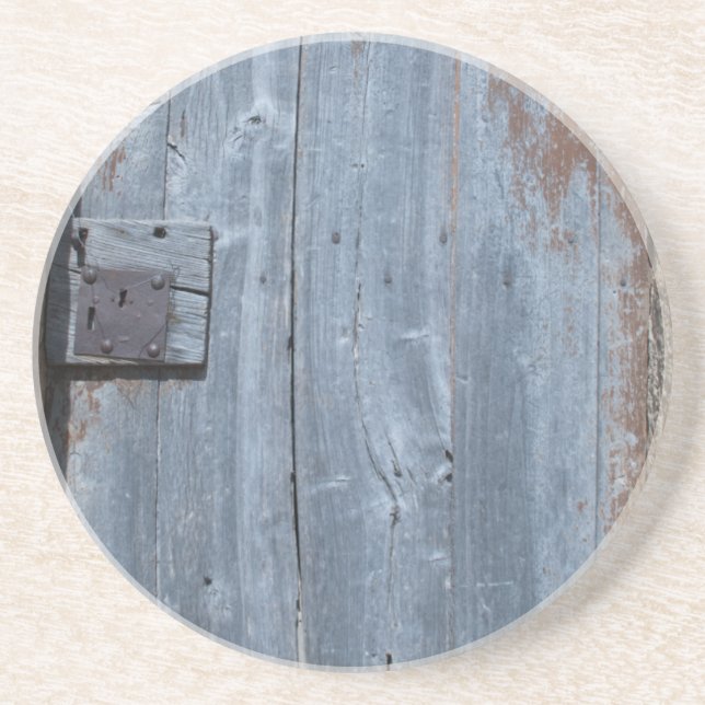 Posavasos De Arenisca Puerta de madera rota y ruidosa (Frente)
