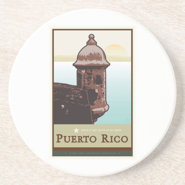 Posavasos De Arenisca Puerto Rico I (Frente)