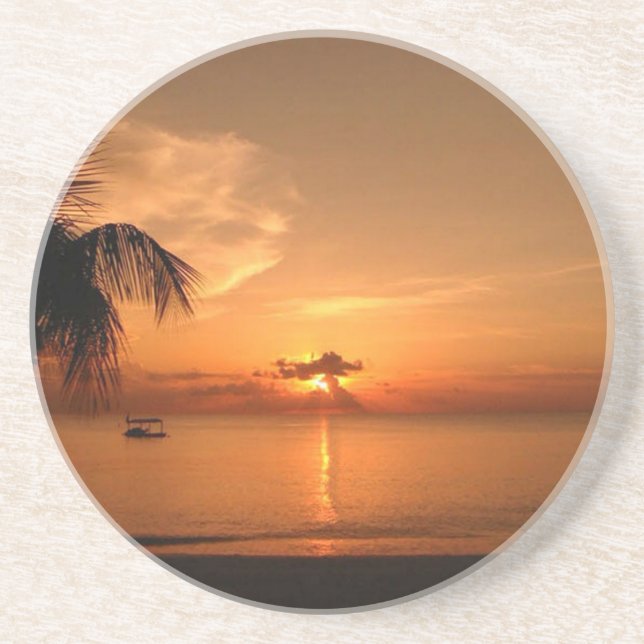 Posavasos De Arenisca Puesta de sol de verano (Frente)