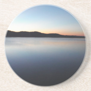 Posavasos De Arenisca Puesta de sol en el lago Arrowhead