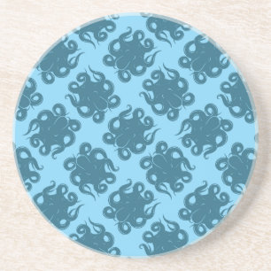 Posavasos De Arenisca Pulpo en modelo azul