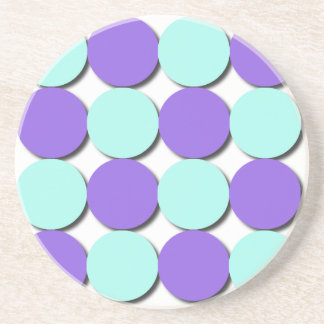 Posavasos De Arenisca Puntos Aqua & Blue Polka