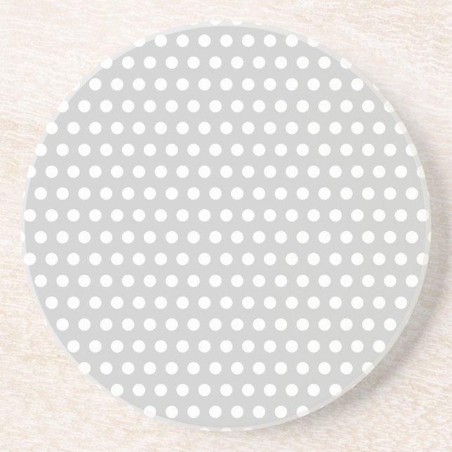 Posavasos De Arenisca Puntos blancos sobre gris claro (Frente)