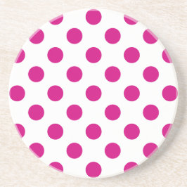 Posavasos De Arenisca Puntos de polka de Fuchsia