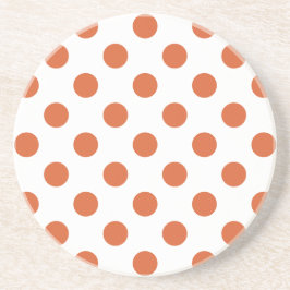 Posavasos De Arenisca Puntos de polka naranja quemados