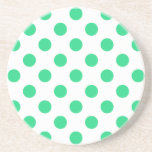 Posavasos De Arenisca Puntos de polka verdes y blancos<br><div class="desc">Puntos de polka verdes y blancos</div>