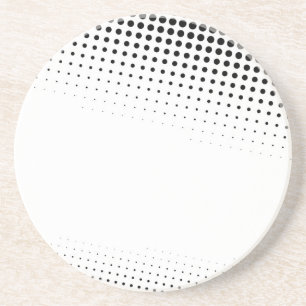 Posavasos De Arenisca Puntos de semitono blancos y negros texturizados