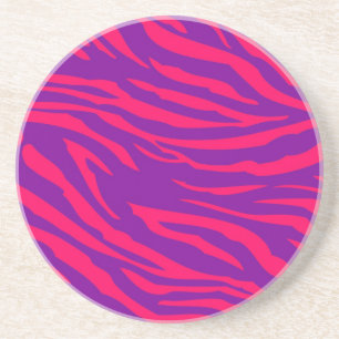 Posavasos De Arenisca Púrpura Púrpura Caliente Impresión Zebra Patrones