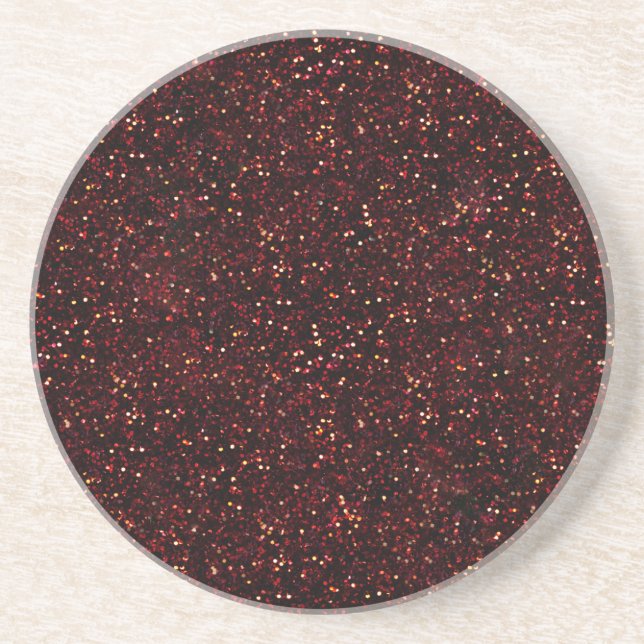 Posavasos De Arenisca Purpurina de Ruby Rojo Oscuro (Frente)