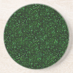 Posavasos De Arenisca Purpurina oscuro del verde esmeralda