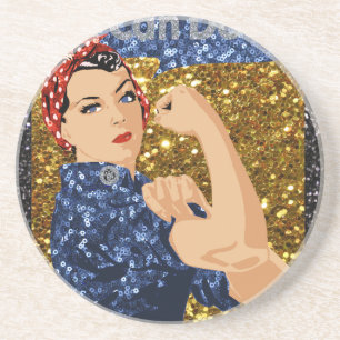 Posavasos De Arenisca purpurina rosie the riveter