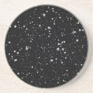 Posavasos De Arenisca Purpurina Stars2 - Negro de plata