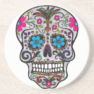 Posavasos De Arenisca purpurina Sugar Skull