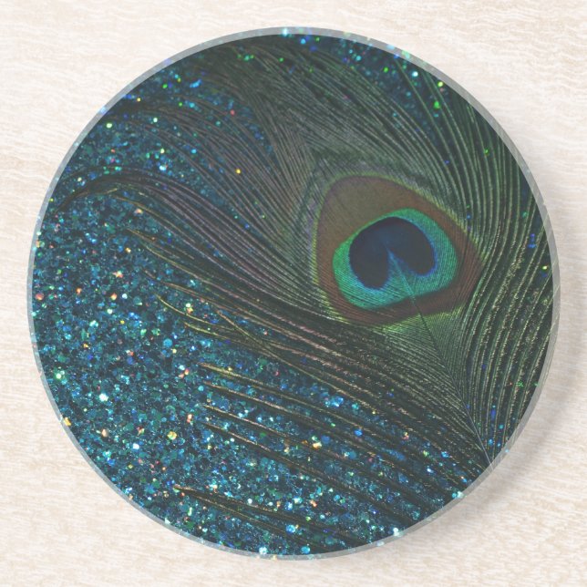 Posavasos De Arenisca Purpurinoso Aqua Peacock (Frente)
