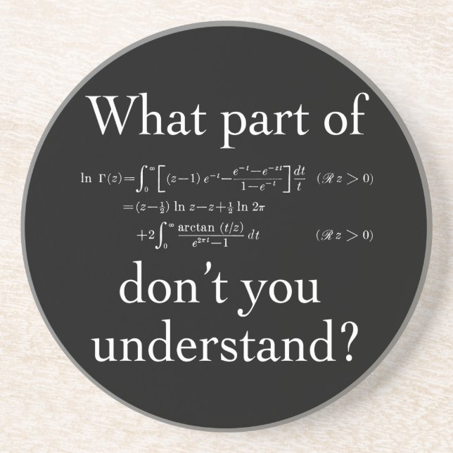 Posavasos De Arenisca Qué parte de... Blanco sobre oscuro (Frente)