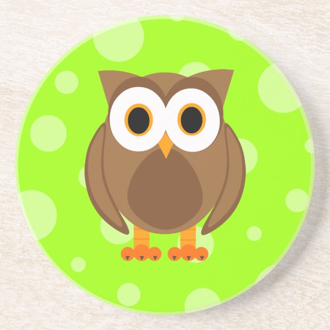 Posavasos De Arenisca ¿Quién? Sr. Brown Owl (Frente)
