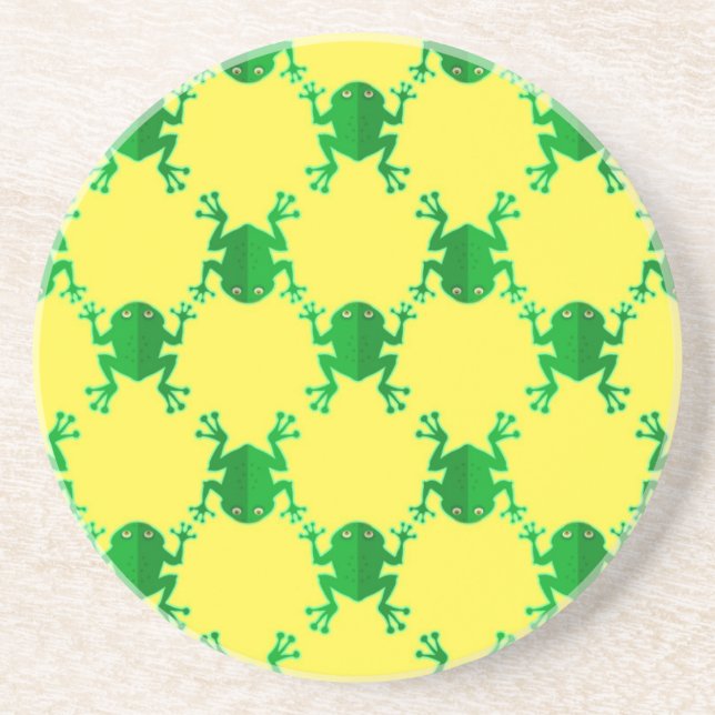 Posavasos De Arenisca Ranas lindas del dibujo animado (Frente)