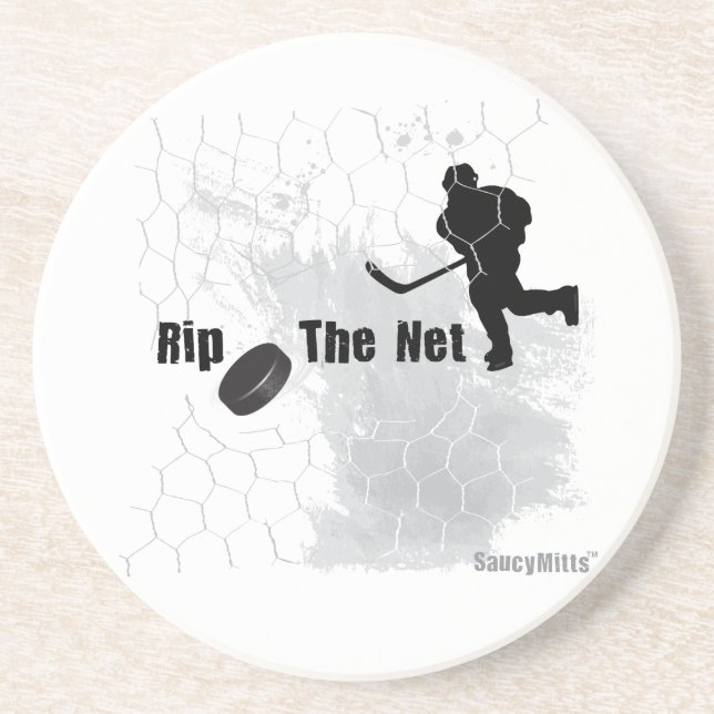 Posavasos De Arenisca Rasgue el hockey neto (Frente)
