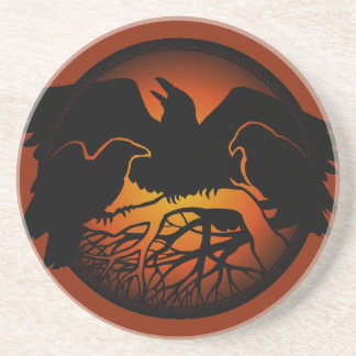 Posavasos De Arenisca Raven Coaster Raven Decour Raven Crow Art Coasters