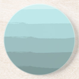 Posavasos De Arenisca Rayas abstractas Verde azuladas Aqua