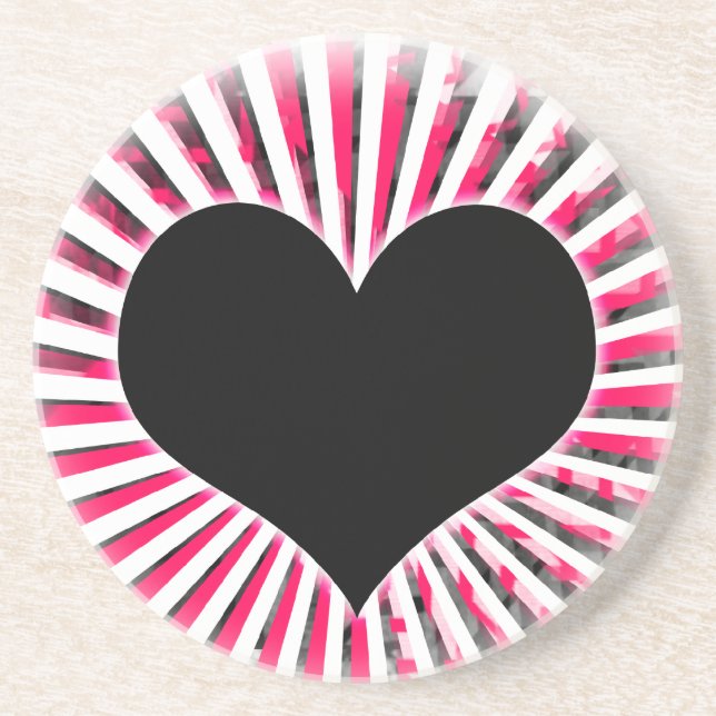 Posavasos De Arenisca Rayos de la montaña rusa de mi corazón (Frente)