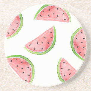 Posavasos De Arenisca rebanadas de la sandía de la acuarela