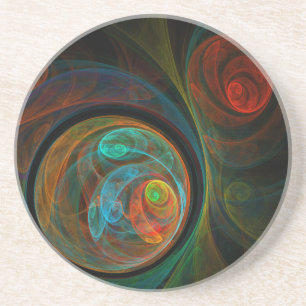 Posavasos De Arenisca Reborn Blue Abstract Art Sandstone Coaster