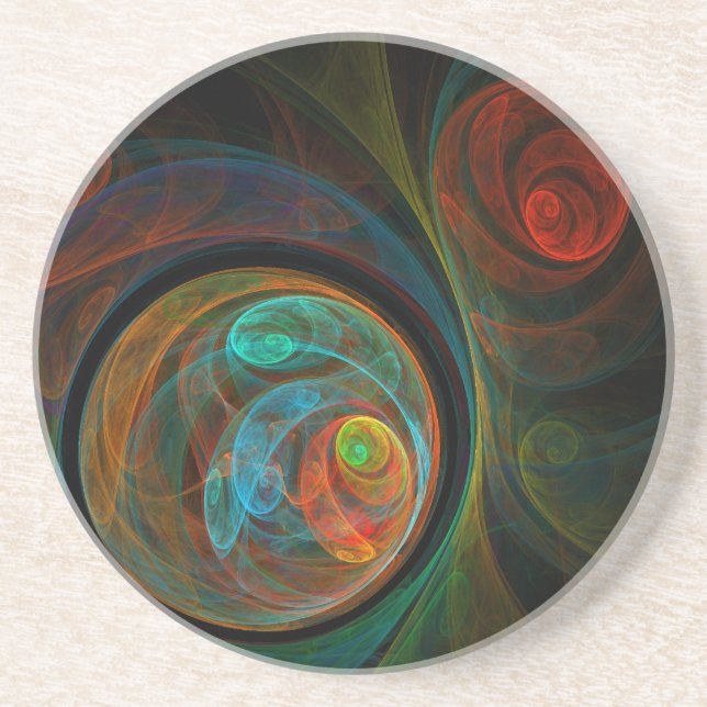Posavasos De Arenisca Reborn Blue Abstract Art Sandstone Coaster (Frente)