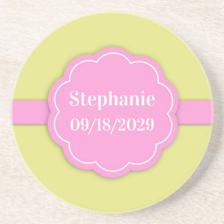 Posavasos De Arenisca Recién nacido Chica de Baby Shower