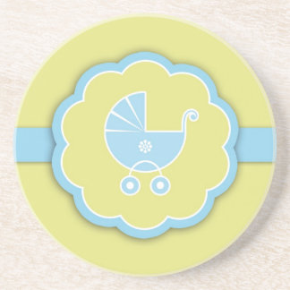Posavasos De Arenisca Recién nacido de Baby Shower Boy Coaster