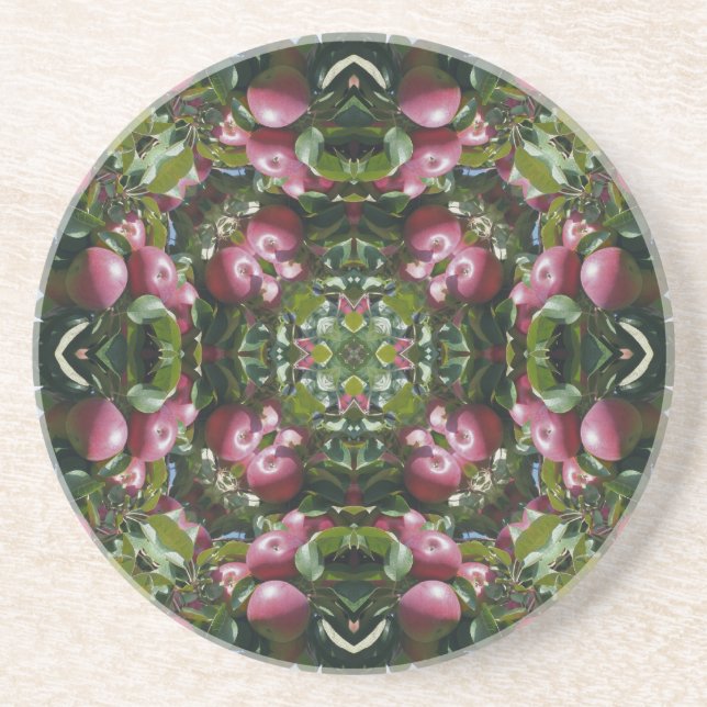 Posavasos De Arenisca Red Apples Kaleidoscope Nature Coaster (Frente)