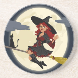 POSAVASOS DE ARENISCA REDHEADED HALLOWEEN WITCH