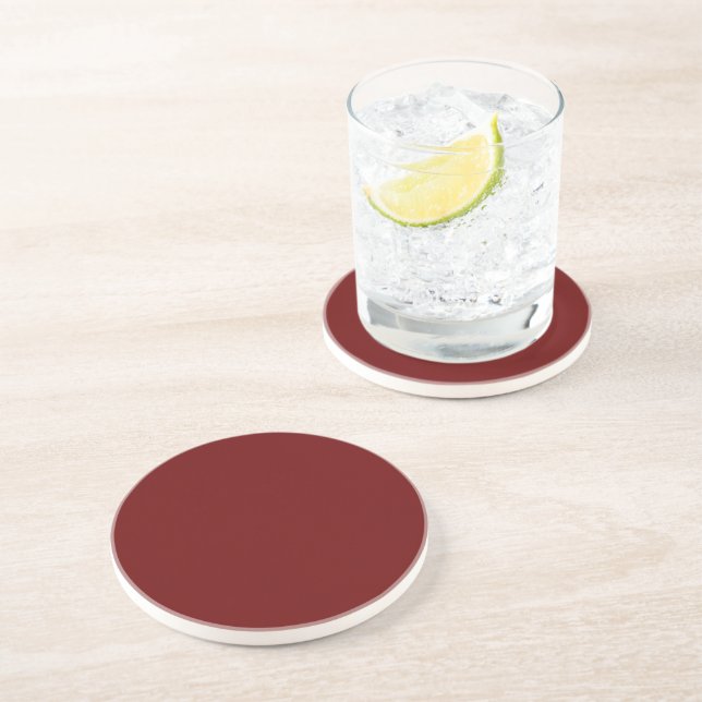 Posavasos de Arenisca Redondo Sangre Roja (Lado)