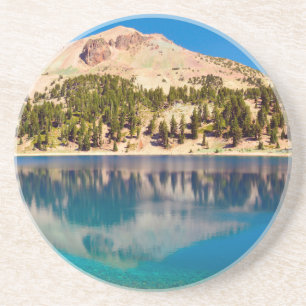 Posavasos De Arenisca Reflejos en el lago Helen, Lassen Volcánico