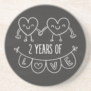 Posavasos De Arenisca Regalo del 2° Aniversario Por Su Cardilla De Caros
