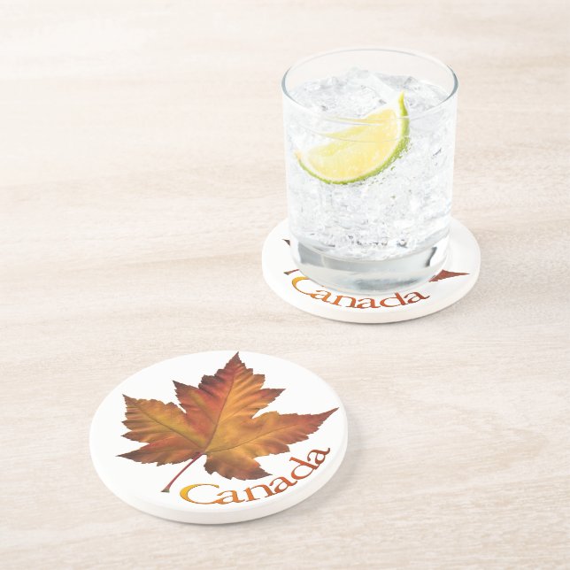Posavasos De Arenisca Regalos de Canada Coaster Souvenir Otoño Leaf Cana (Lado)