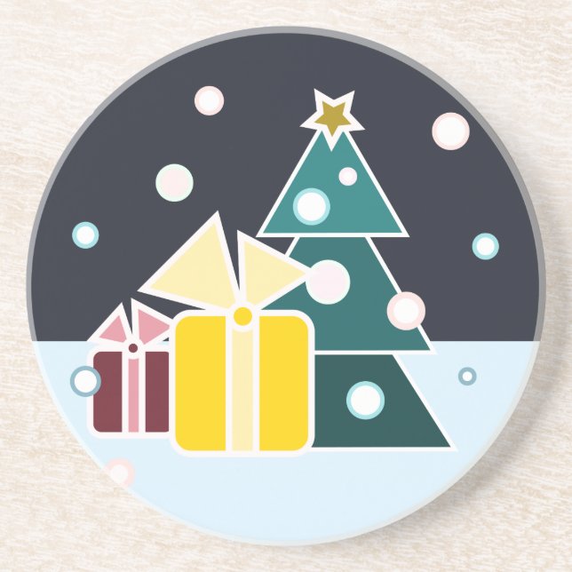 Posavasos De Arenisca Regalos de Navidad (Frente)