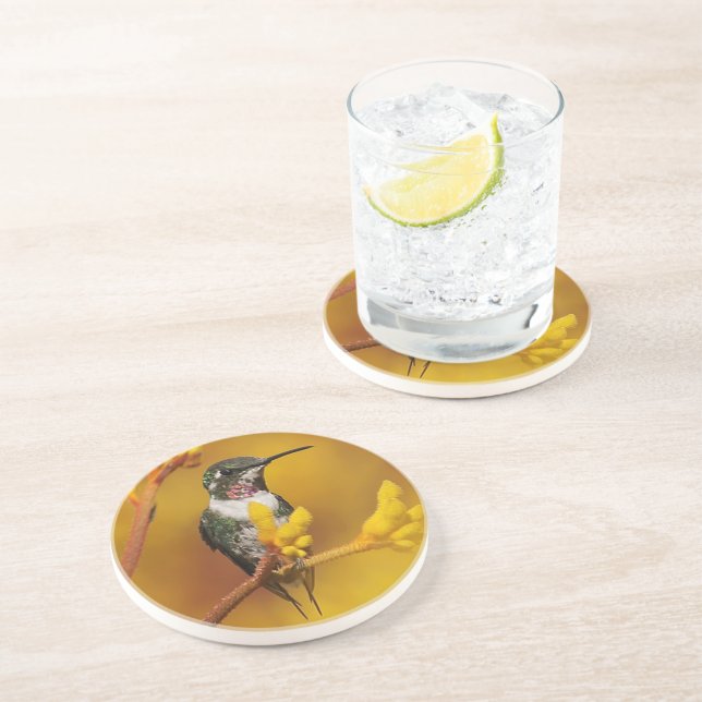 Posavasos De Arenisca Resplandor de oro (Lado)