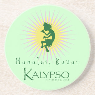 Posavasos De Arenisca Resplandor solar amarillo de Kalypso Kane