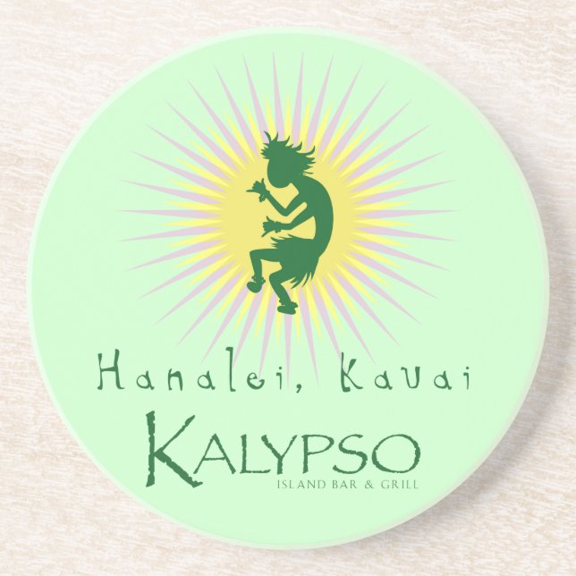 Posavasos De Arenisca Resplandor solar amarillo de Kalypso Kane (Frente)